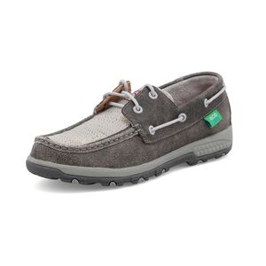 Twisted x Women’s Gray and Light Grey Boat Shoes l Driving Moccasin NEW sz 6.0
